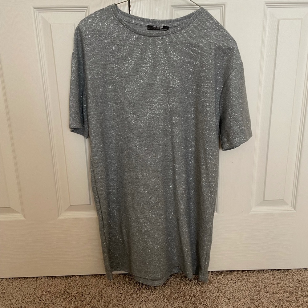 Sparkly Gray T-Shirt Dress from Zara